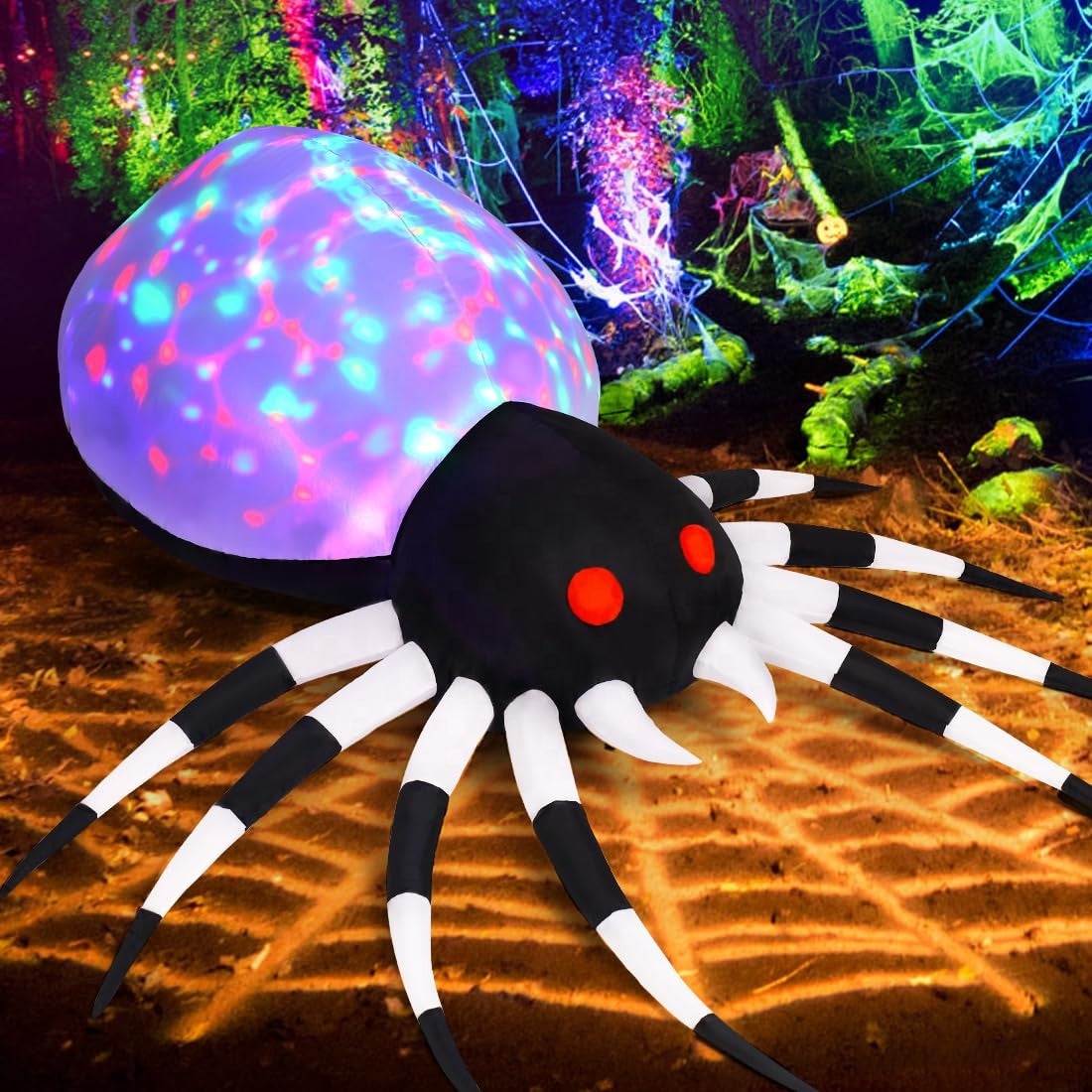 6 ft Spider Color-Changing Inflatable