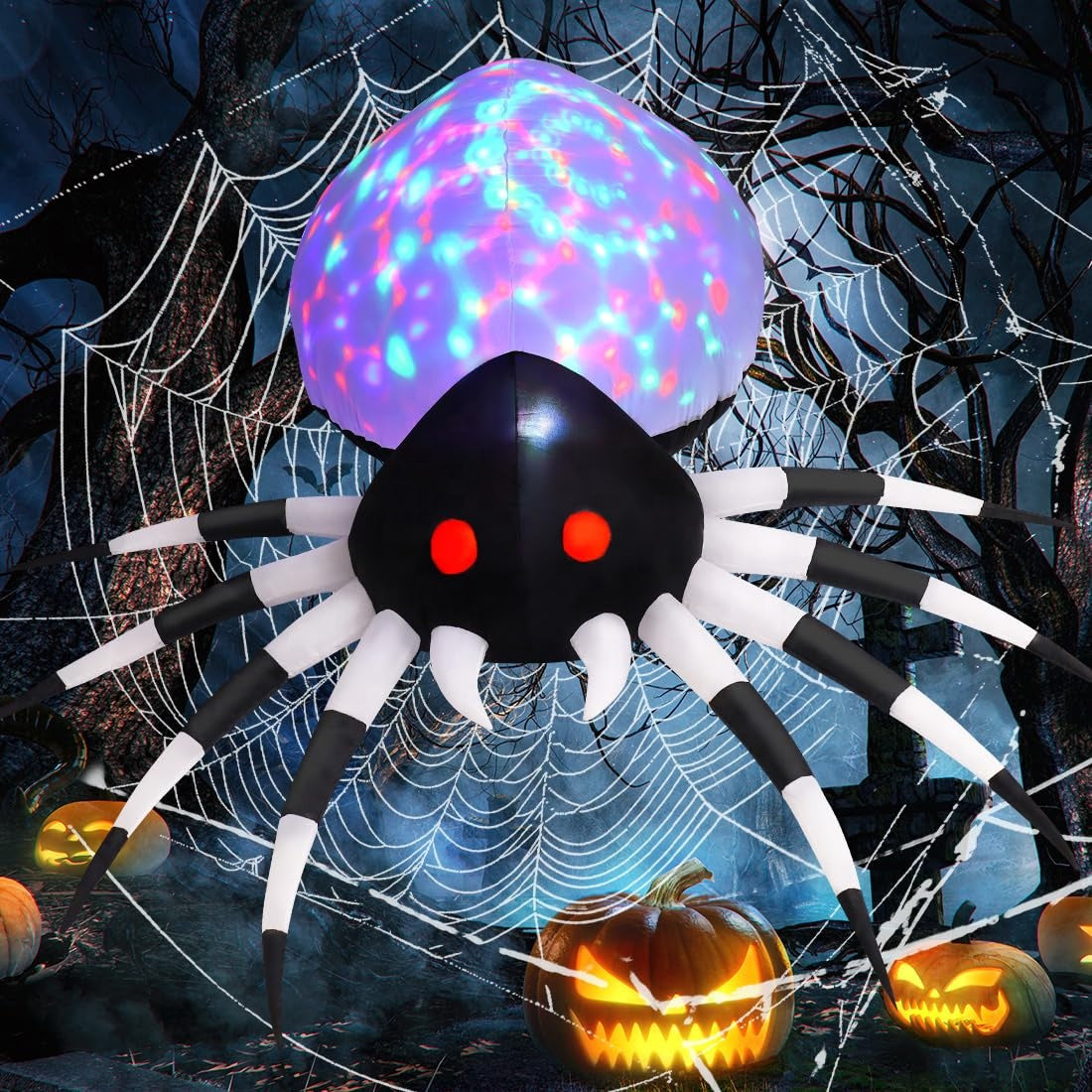 6 ft Spider Color-Changing Inflatable