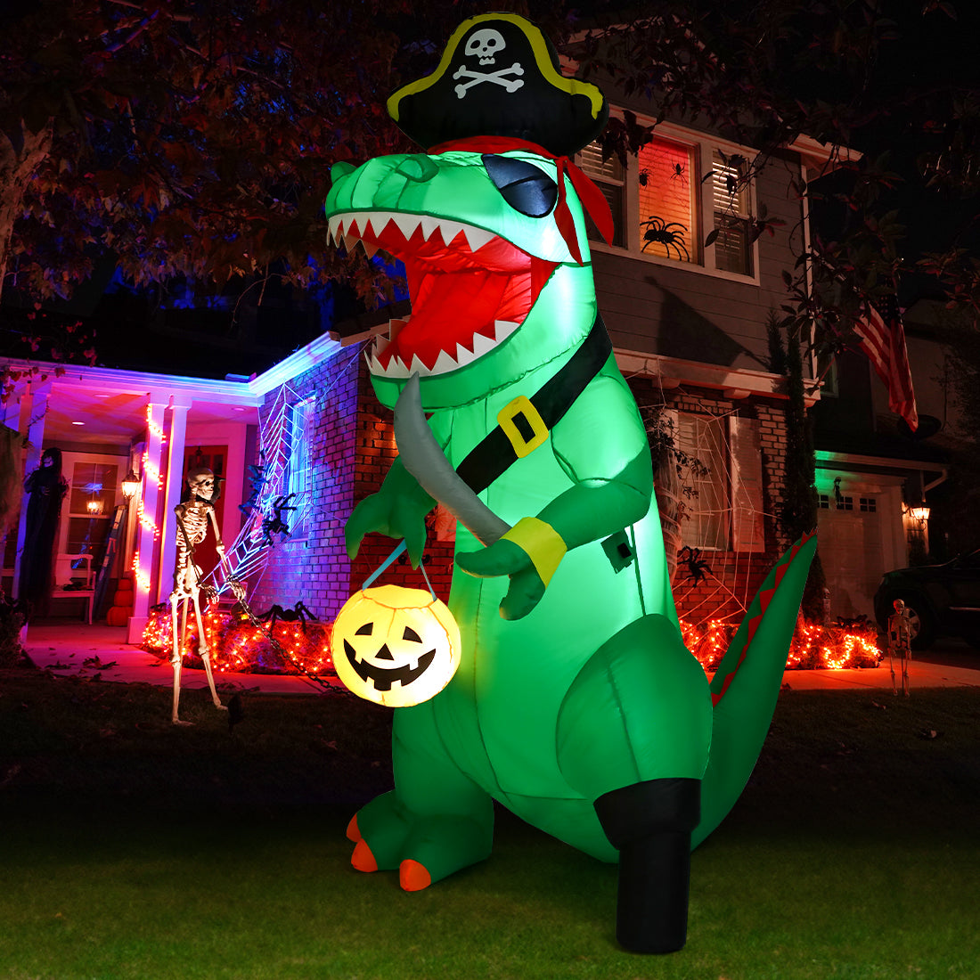 7 ft Pirate Dinosaur Inflatable