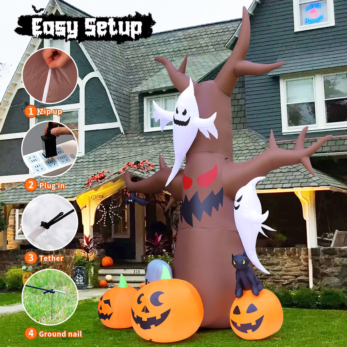 12 ft Halloween Scary Tree Inflatable
