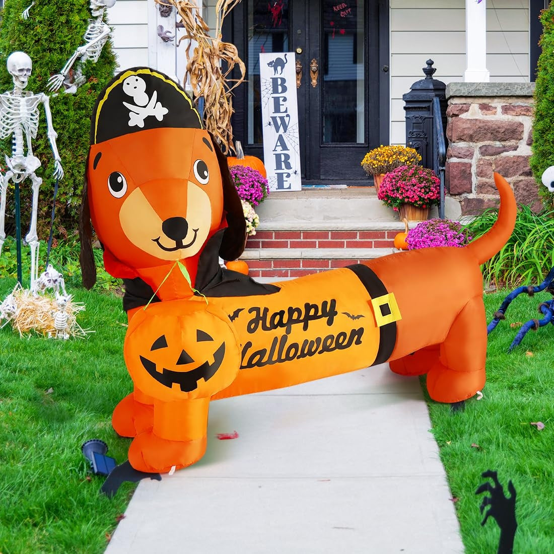 5 ft Long Pirate Wiener Dog Inflatable