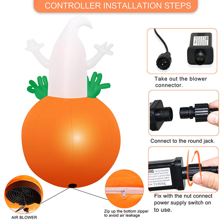 6.2 ft Ghost Pumpkin Monster Inflatable