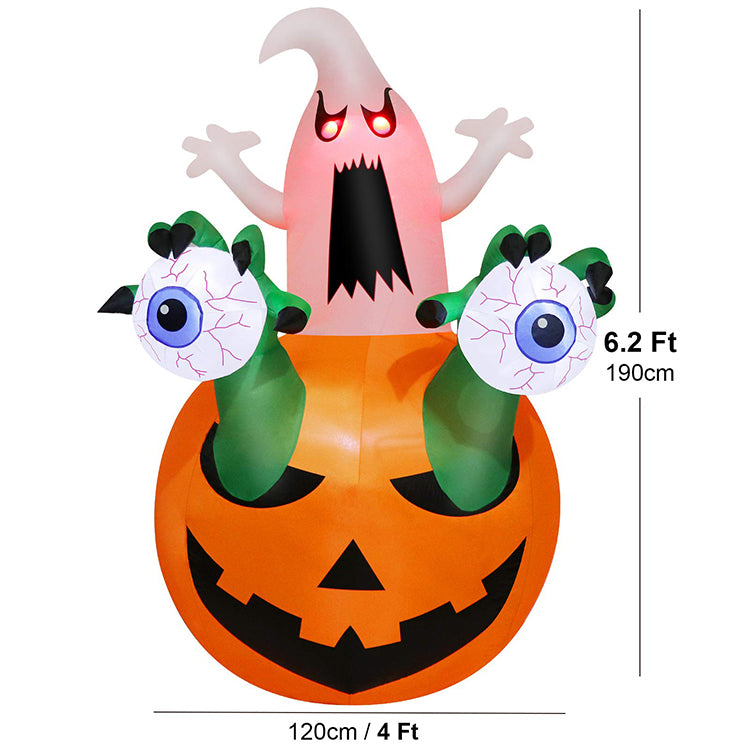 6.2 ft Ghost Pumpkin Monster Inflatable