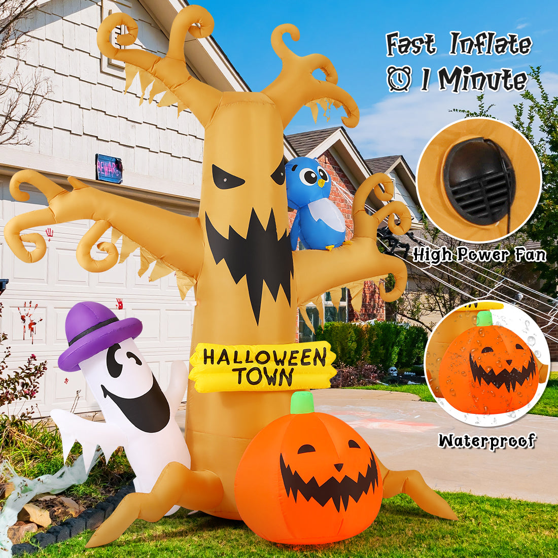 8 ft Scary Tree "Halloween Town" Inflatable
