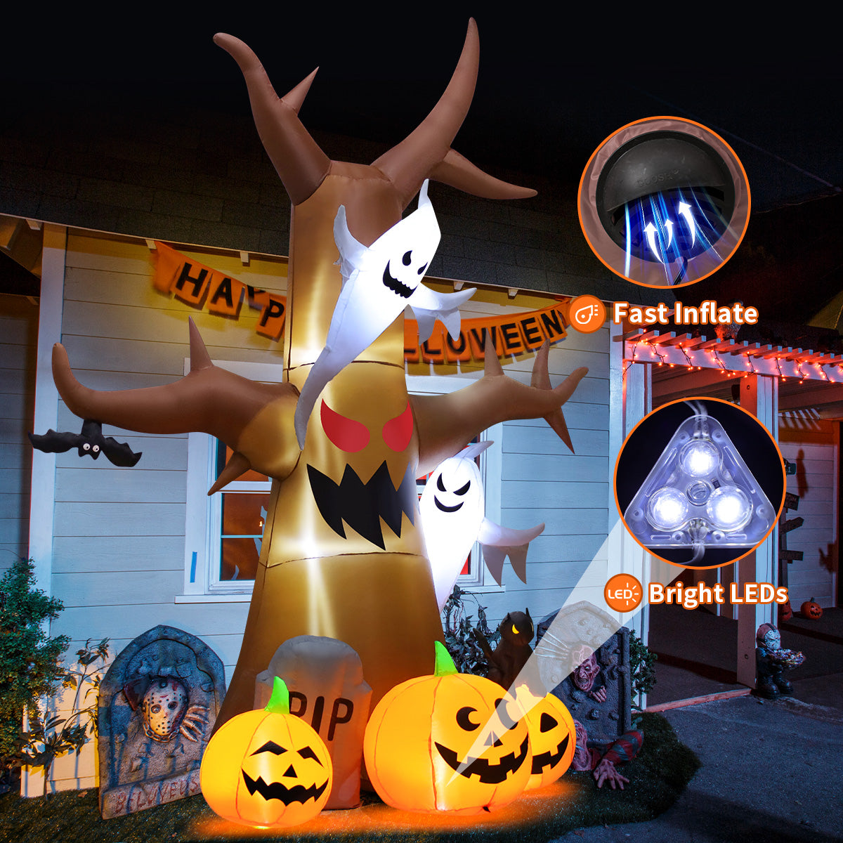 12 ft Halloween Scary Tree Inflatable