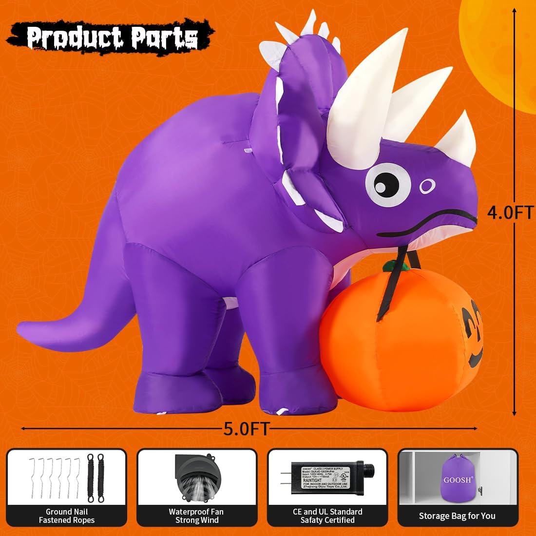 5 ft Triceratops Inflatable