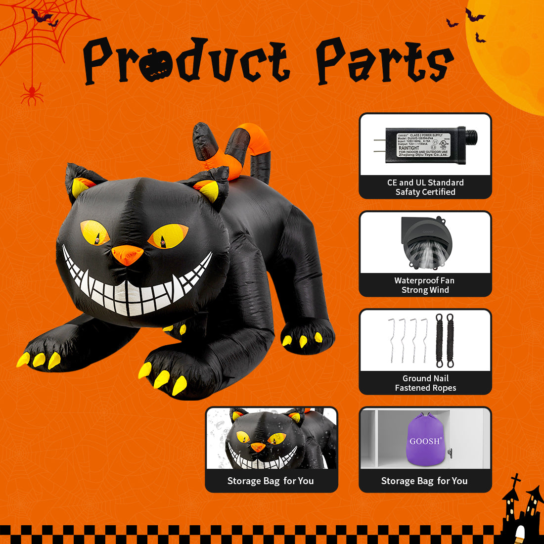 6 ft Black Cat Inflatable
