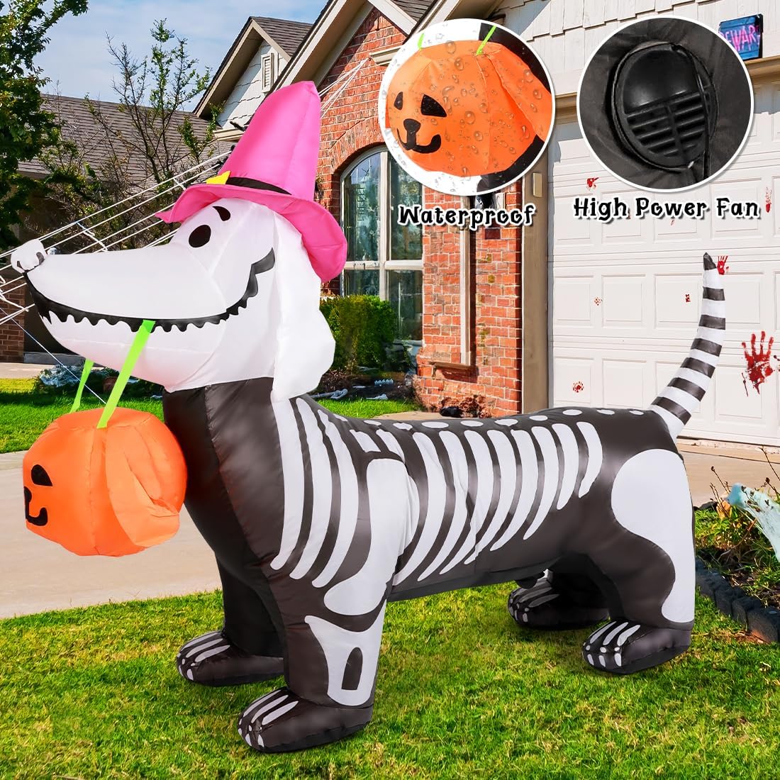 5.7 ft Long Skeleton Dog Inflatable