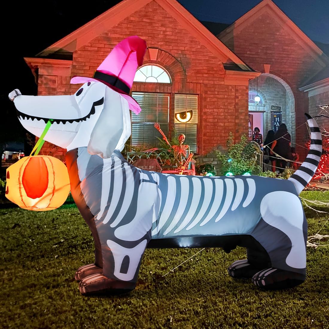 5.7 ft Long Skeleton Dog Inflatable