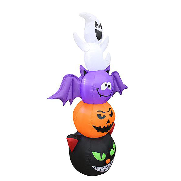6 ft Inflatable Ghost With Pumpkin-Bat-Cat