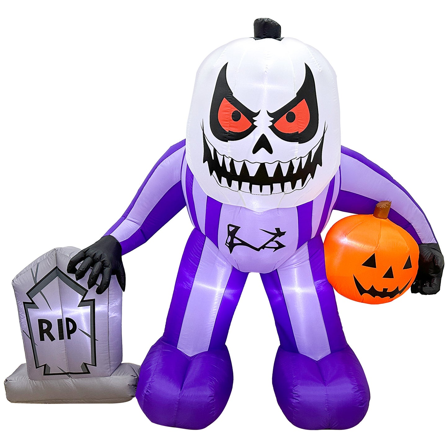 6 ft White Pumpkin Head Inflatable