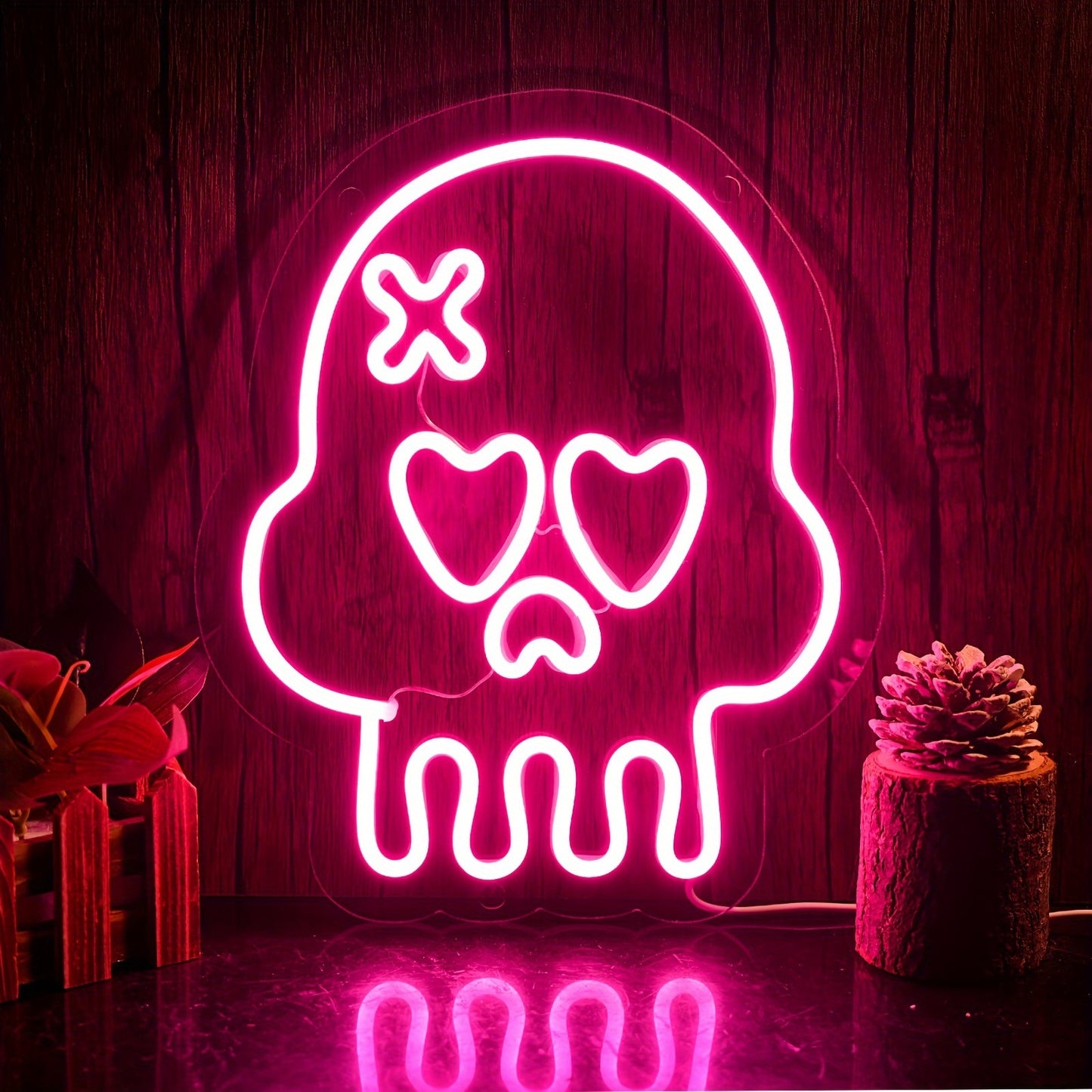 Skull Pink Neon Light